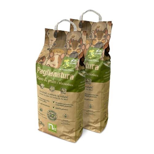 Paglianatura Set 2 Stück Naturheu für Kaninchen und Nager – 1,3 kg für eine gesunde und natürliche Ernährung Paglianatura Set 2 Stück Naturheu für Kaninchen und Nager – 1,3 kg für eine gesunde und natürliche Ernährung von Paglianatura