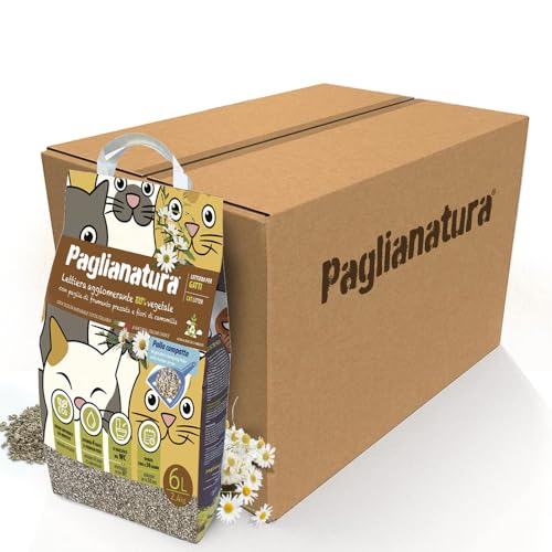Paglianatura Set mit 6 Stück, Katzenstreu, Kamille, klumpend, sehr saugfähig, natürliche Geruchskontrolle, biologisch abbaubar, ideal für Katzen Paglianatura Set mit 6 Stück, Katzenstreu, Kamille, klumpend, sehr saugfähig, natürliche Geruchskontrolle, biologisch abbaubar, ideal für Katzen von Paglianatura