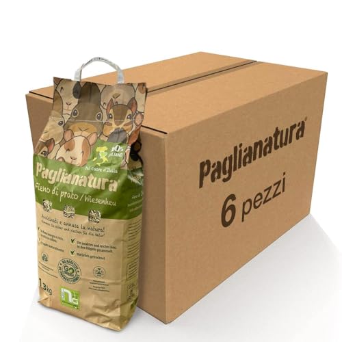 Paglianatura Set mit 6 Stück Heu 1300 g – ballaststoffreiches Futter für Kaninchen, Nager und Kleintiere, 100 % natürlich, fördert die Verdauung Paglianatura Set mit 6 Stück Heu 1300 g – ballaststoffreiches Futter für Kaninchen, Nager und Kleintiere, 100 % natürlich, fördert die Verdauung von Paglianatura