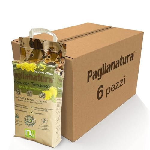 Paglianatura Set mit 6 Stück Naturheu 1300 g mit Löwenzahn – ballaststoffreiches Futter für Kaninchen, Nager und kleine Tiere Paglianatura Set mit 6 Stück Naturheu 1300 g mit Löwenzahn – ballaststoffreiches Futter für Kaninchen, Nager und kleine Tiere von Paglianatura