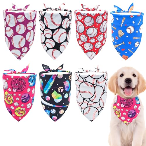 Pai Sence Baseball-Hundehalstücher für kleine, mittelgroße Hunde und Katzen, 63,5 cm, Baseball-Hundehalstücher, Größe M, 7 Stück Pai Sence Baseball-Hundehalstücher für kleine, mittelgroße Hunde und Katzen, 63,5 cm, Baseball-Hundehalstücher, Größe M, 7 Stück von Pai Sence