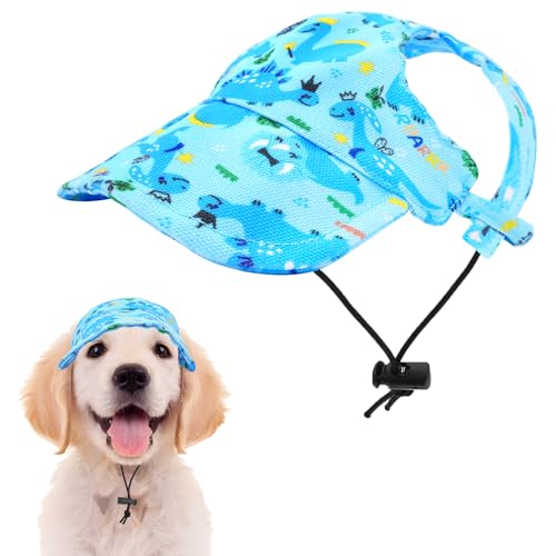 Pai Sence Dinosaurier-Sommer-Strand-Visier für Hunde, blau, Baseballkappe, Sonnenhaube, Hut mit Ohrlöchern, Jungen, Größe M Pai Sence Dinosaurier-Sommer-Strand-Visier für Hunde, blau, Baseballkappe, Sonnenhaube, Hut mit Ohrlöchern, Jungen, Größe M von Pai Sence
