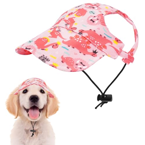 Pai Sence Dinosaurier-Sommer-Strand-Visier für Hunde, rosa Hund, Baseballkappe, Sonnenhaube, Hut mit Ohrlöchern, Mädchen, Größe M Pai Sence Dinosaurier-Sommer-Strand-Visier für Hunde, rosa Hund, Baseballkappe, Sonnenhaube, Hut mit Ohrlöchern, Mädchen, Größe M von Pai Sence