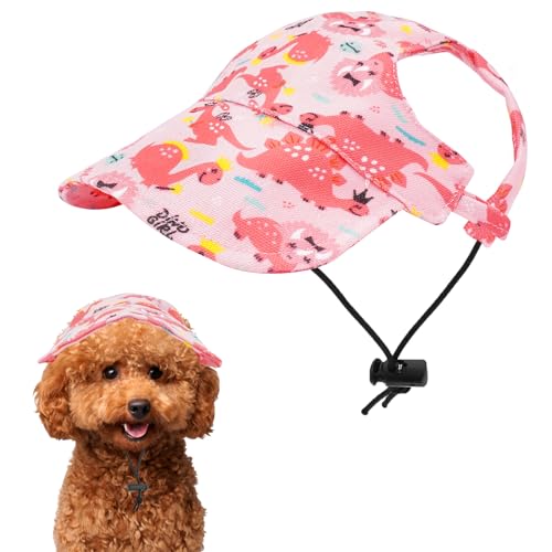 Pai Sence Dinosaurier-Sonnenhüte für kleine Hunde, rosa Hund, Baseballkappe, Katze, Sommer, Strandvisier, Motorhaube, Hut mit Ohrlöchern, Mädchen, Größe S Pai Sence Dinosaurier-Sonnenhüte für kleine Hunde, rosa Hund, Baseballkappe, Katze, Sommer, Strandvisier, Motorhaube, Hut mit Ohrlöchern, Mädchen, Größe S von Pai Sence