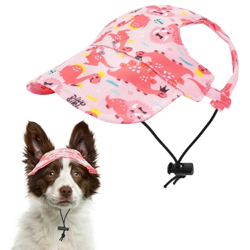 Pai Sence Dinosaurier-Trucker-Mütze für große Hunde, rosa Hund, Baseballkappe, Sommerhut, Sonnenhaube mit Ohrlöchern, Mädchen, Größe L Pai Sence Dinosaurier-Trucker-Mütze für große Hunde, rosa Hund, Baseballkappe, Sommerhut, Sonnenhaube mit Ohrlöchern, Mädchen, Größe L von Pai Sence