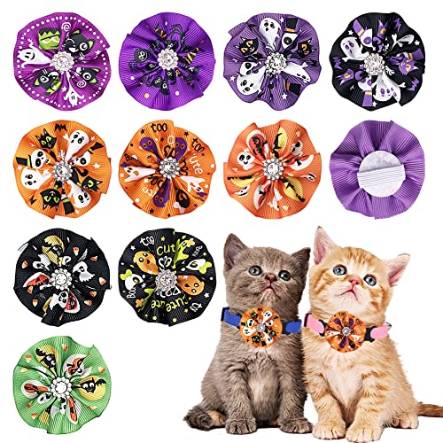 Pai Sence Halloween-Halsband für kleine Hunde, Blumen, für Katzen, Welpen, Kaninchen, zum Reinschlüpfen, Party-Kostüme, Zubehör, 10 Stück von Pai Sence