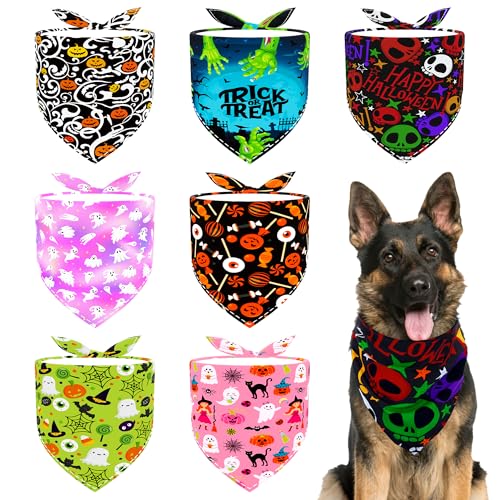 Pai Sence Halloween-Hundehalstücher für große Hunde, Größe 84 cm, Hundehalstücher für XL-Hunde, verstellbar, Urlaubs-Hundehalstücher für XXL-Rassen, Größe L, 7 Stück Pai Sence Halloween-Hundehalstücher für große Hunde, Größe 84 cm, Hundehalstücher für XL-Hunde, verstellbar, Urlaubs-Hundehalstücher für XXL-Rassen, Größe L, 7 Stück von Pai Sence