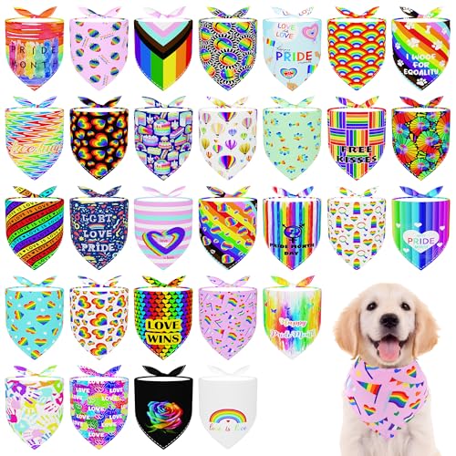 Pai Sence Halstücher für kleine Hunde, Regenbogenfarben, 63,5 cm, Pride, Hundehalstücher für mittelgroße Hunde, LGBT-Hunde, Bandana, große Katzen, Fellpflege, Größe M, 30 Stück Pai Sence Halstücher für kleine Hunde, Regenbogenfarben, 63,5 cm, Pride, Hundehalstücher für mittelgroße Hunde, LGBT-Hunde, Bandana, große Katzen, Fellpflege, Größe M, 30 Stück von Pai Sence