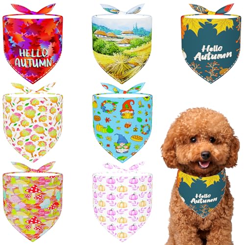 Pai Sence Herbst-Hundehalstücher für kleine Hunde, 45,7 cm, Herbst-Hundehalstücher, verstellbare Nähte, Schals für Welpen, Katzen, Größe XS, 7 Stück Pai Sence Herbst-Hundehalstücher für kleine Hunde, 45,7 cm, Herbst-Hundehalstücher, verstellbare Nähte, Schals für Welpen, Katzen, Größe XS, 7 Stück von Pai Sence