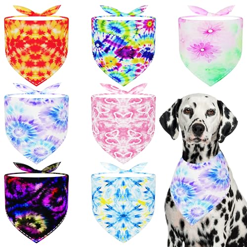 Pai Sence Hundehalstücher für große Hunde, Batikfärbung, Größe L, 7 Stück Pai Sence Hundehalstücher für große Hunde, Batikfärbung, Größe L, 7 Stück von Pai Sence