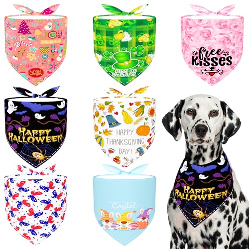 Pai Sence Hundehalstücher für große Hunde, zum Nähen, Säumen, 4. Juli, patriotische Hundehalstücher, XXL, Halloween, Sabber-Lätzchen, Fellpflege, Größe L, 7 Stück Pai Sence Hundehalstücher für große Hunde, zum Nähen, Säumen, 4. Juli, patriotische Hundehalstücher, XXL, Halloween, Sabber-Lätzchen, Fellpflege, Größe L, 7 Stück von Pai Sence