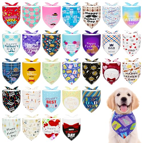 Pai Sence Hundehalstücher für kleine Hunde, 63,5 cm, für mittelgroße Hunde, beste Väter, Hundehalstücher für große Katzen, Fellpflege, Größe M, 30 Stück von Pai Sence