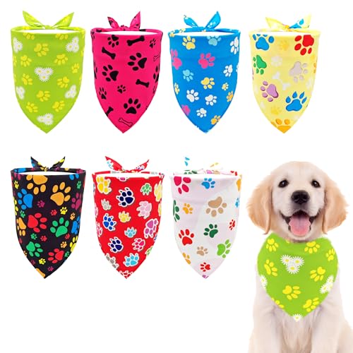 Pai Sence Hundehalstücher für mittelgroße Hunde mit Pfotenabdruck, 63,5 cm, Hundehalstücher für Katzen, tägliche Party, Bandana, Fellpflege, M, 7 Stück Pai Sence Hundehalstücher für mittelgroße Hunde mit Pfotenabdruck, 63,5 cm, Hundehalstücher für Katzen, tägliche Party, Bandana, Fellpflege, M, 7 Stück von Pai Sence