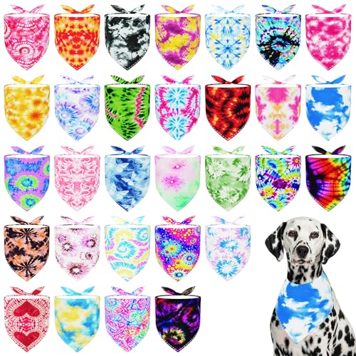 Pai Sence Hundehalstücher mit Batikfärbung, Größe XL, Polyester, wendbar, einseitig, XXL, Batikschals, Partypflege, Größe M, 30 Stück Pai Sence Hundehalstücher mit Batikfärbung, Größe XL, Polyester, wendbar, einseitig, XXL, Batikschals, Partypflege, Größe M, 30 Stück von Pai Sence
