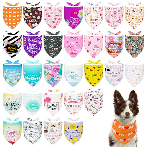 Pai Sence Hundehalstücher zum Muttertag, Großpackung für große Hunde, 84 cm, Größe XL, Größe L, 30 Stück von Pai Sence