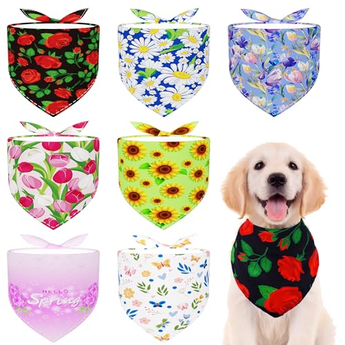 Pai Sence Spring Hundehalstücher für kleine und mittelgroße Hunderassen, 7 Stück, verstellbare Blumen, Hundehalstuch, 63,5 cm, große Frühlingsschals, Fellpflege, Größe M Pai Sence Spring Hundehalstücher für kleine und mittelgroße Hunderassen, 7 Stück, verstellbare Blumen, Hundehalstuch, 63,5 cm, große Frühlingsschals, Fellpflege, Größe M von Pai Sence