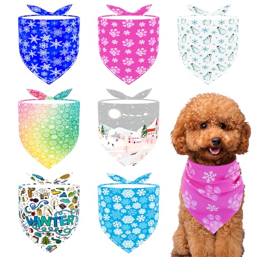 Pai Sence Winter-Hundehalstücher für kleine Hunde, saisonale Hundehalstücher für XS, Größe 45,7 cm, Hundehalstücher für Welpen, Katzen, Rasse, verstellbares Schneekostüm, Größe S, 7 Stück Pai Sence Winter-Hundehalstücher für kleine Hunde, saisonale Hundehalstücher für XS, Größe 45,7 cm, Hundehalstücher für Welpen, Katzen, Rasse, verstellbares Schneekostüm, Größe S, 7 Stück von Pai Sence