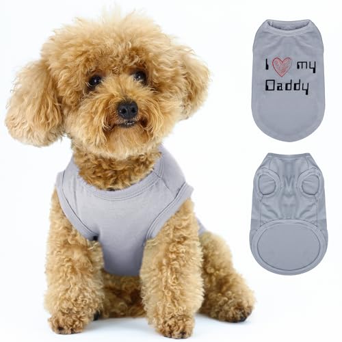 Ausdrucksstarke Haustierweste: ärmelloses Hundehemd mit Aufschrift "I Love My Daddy", ideal für Chihuahuas, Pudel, Yorkshire Terrier und mehr, bezauberndes Design, ultimativer Komfort, einfache von Paiaite