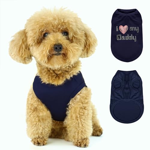Ausdrucksstarke Haustierweste: ärmelloses Hundeshirt mit Aufschrift "I Love My Daddy", ideal für Chihuahuas, Pudel, Yorkshire Terrier und mehr, bezauberndes Design, ultimativer Komfort, einfache Ausdrucksstarke Haustierweste: ärmelloses Hundeshirt mit Aufschrift "I Love My Daddy", ideal für Chihuahuas, Pudel, Yorkshire Terrier und mehr, bezauberndes Design, ultimativer Komfort, einfache von Paiaite