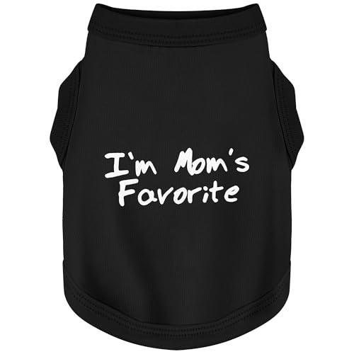 Gemütliche, ärmellose Hundebekleidung für Hunde, weich, leicht und atmungsaktiv, Baumwolle, mit Aufdruck "I'm Mom's Favorite", ideal für kleine, mittelgroße und große Rassen, Schwarz, Größe S Gemütliche, ärmellose Hundebekleidung für Hunde, weich, leicht und atmungsaktiv, Baumwolle, mit Aufdruck "I'm Mom's Favorite", ideal für kleine, mittelgroße und große Rassen, Schwarz, Größe S von Paiaite