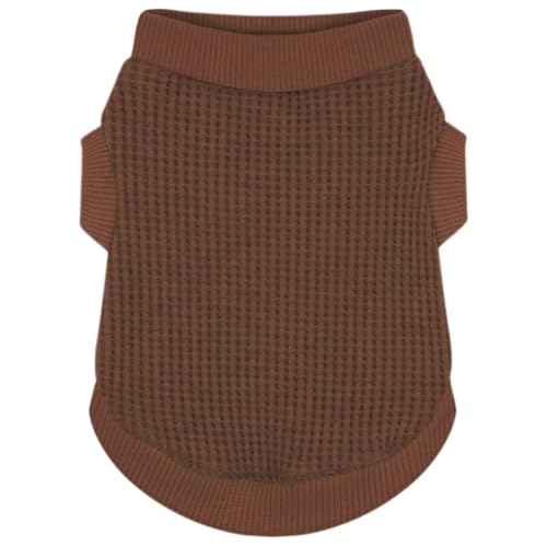 Gemütliches und funktionales Hunde-Shirt für kleine Welpen: Dehnbare, braune Kleidung mit leicht anzuziehendem Design, ideal für Chihuahuas und Yorkies – verbessert Komfort und Verspieltheit an kühlen von Paiaite