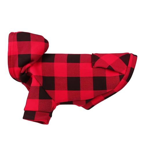 Hunde-Kapuzenpullover mit Karomuster: hochwertiges Polyester-Baumwollgewebe, mit Gesäßtasche und Loch für die Leine, Hunde-Sweatshirt für kleine, mittelgroße und große Hunde, stilvoll und funktional Hunde-Kapuzenpullover mit Karomuster: hochwertiges Polyester-Baumwollgewebe, mit Gesäßtasche und Loch für die Leine, Hunde-Sweatshirt für kleine, mittelgroße und große Hunde, stilvoll und funktional von Paiaite