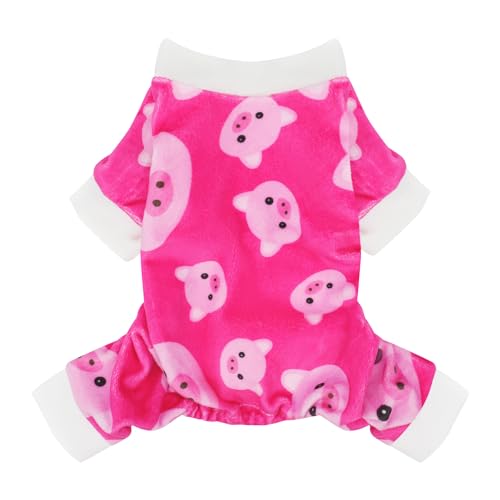 Paiaite Hunde-Pyjama-Einteiler: Bequeme vierbeinige Bekleidung für kleine, mittelgroße und große Hunde, Polyester-Material für Komfort, knitterfrei, Feuchtigkeitstransport und Dehnbarkeit, Pink Pig XS Paiaite Hunde-Pyjama-Einteiler: Bequeme vierbeinige Bekleidung für kleine, mittelgroße und große Hunde, Polyester-Material für Komfort, knitterfrei, Feuchtigkeitstransport und Dehnbarkeit, Pink Pig XS von Paiaite