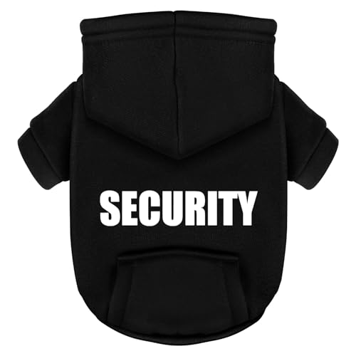 Paiaite Schwarzer Chihuahua-Hunde-Kapuzenpullover – warm und stilvoll mit einem "Security"-bedruckten Sweatshirt, Haustierkleidung für kaltes Wetter und Pullovermantel – perfekt für den Winter und Paiaite Schwarzer Chihuahua-Hunde-Kapuzenpullover – warm und stilvoll mit einem "Security"-bedruckten Sweatshirt, Haustierkleidung für kaltes Wetter und Pullovermantel – perfekt für den Winter und von Paiaite