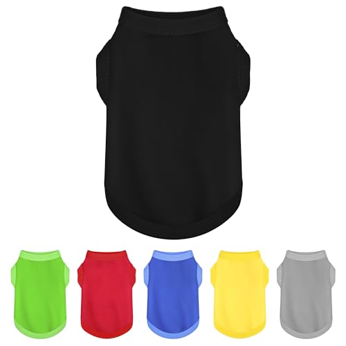 Rüsten Sie den Kleiderschrank Ihres Welpen auf: Schlankes, einfarbiges Hunde-Shirt, Tanktop, perfekt für kleine bis mittelgroße Hunde, bietet einfachen Stil und Komfort, Schwarz, Größe XL von Paiaite