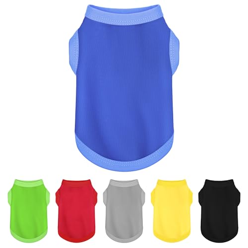 Verbessern Sie das modische Quotient Ihres Hundes mit farbenfrohen und atmungsaktiven ärmellosen Baumwollhemden. Perfekte Haustierbekleidung für kleine bis mittelgroße Hunde, Blau, Größe XXL Verbessern Sie das modische Quotient Ihres Hundes mit farbenfrohen und atmungsaktiven ärmellosen Baumwollhemden. Perfekte Haustierbekleidung für kleine bis mittelgroße Hunde, Blau, Größe XXL von Paiaite