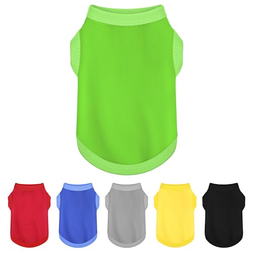 Verbessern Sie das modische Quotient Ihres Hundes mit farbenfrohen und atmungsaktiven ärmellosen Baumwollhemden. Perfekte Haustierbekleidung für kleine bis mittelgroße Hunde, Grün, Größe 4XL Verbessern Sie das modische Quotient Ihres Hundes mit farbenfrohen und atmungsaktiven ärmellosen Baumwollhemden. Perfekte Haustierbekleidung für kleine bis mittelgroße Hunde, Grün, Größe 4XL von Paiaite