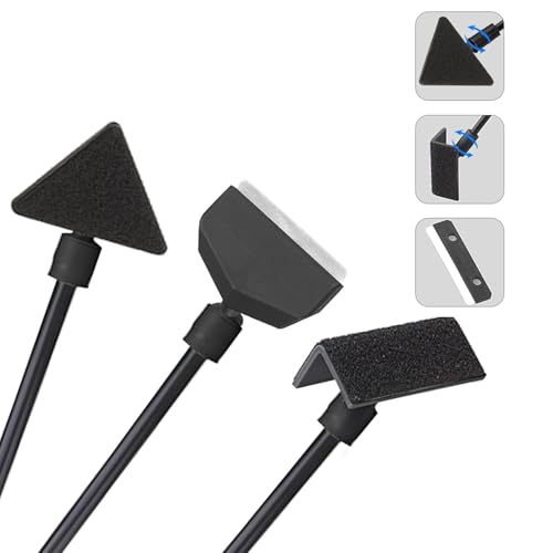 Aquarium-Reinigungsset, 3-in-1-Reinigungswerkzeug-Set mit 35,6 cm abnehmbarer Stange, Algenschaber mit Ersatzklinge, dreieckiger Flachbürste und rechtwinkliger Bürste für mühelose Wartung von Aquarien von Paicreate