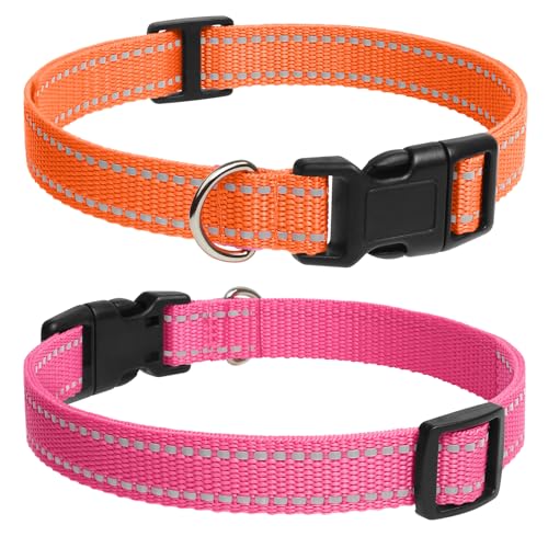 Paipaitek Ersatz-Halsband für Training, kompatibel mit E-Halsband, reflektierend, verstellbar, für Hunde, 1,9 cm (3/4 Zoll), mit D-Ring aus Metall, Set von Paipaitek