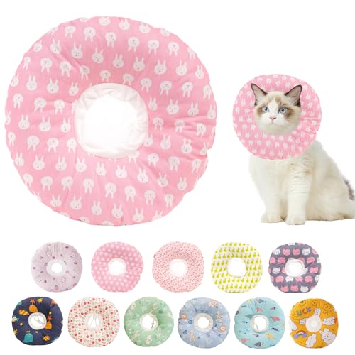 Paipeper Aufblasbares Kegelhalsband für Katzen nach Operationen, weicher und alternativer Katzenkegel, Anti-Leck-Wund-Elizabethan, bequemes E-Halsband (Bunny-xs) von Paipeper