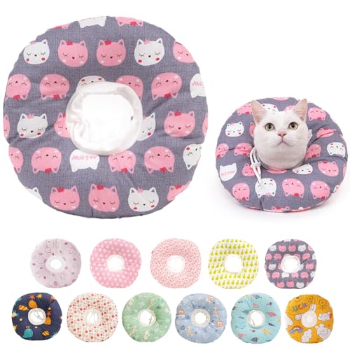 Paipeper Aufblasbares Kegelhalsband für Katzen nach Operationen, weicher und alternativer Katzenkegel, Anti-Leck-Wund-Elizabethan, bequemes E-Halsband (Katze-M) von Paipeper