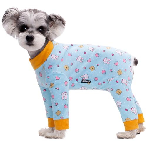 Paipeper Hunde-OP-Anzug für kleine und mittelgroße Hunde, Hunde-Body verhindert Haarausfall und Lecken von Wunden, Hunde-Pyjama, Alternative zu E-Halsbändern (Kaninchen-männliche) von Paipeper