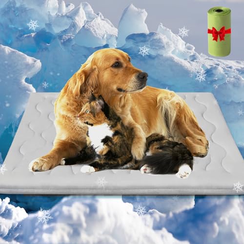 Waschbare, selbstkühlende Matte für Hunde, Eisseide, Haustier-Kühlkissen für große Hunde, 91,4 x 58,4 cm, für drinnen und draußen, faltbare Katzendecke im Sommer, für Kinder und Erwachsene Waschbare, selbstkühlende Matte für Hunde, Eisseide, Haustier-Kühlkissen für große Hunde, 91,4 x 58,4 cm, für drinnen und draußen, faltbare Katzendecke im Sommer, für Kinder und Erwachsene von Pakimi