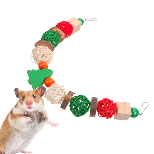 Palaufr Weihnachtsthema-Vogelkäfig-Spielzeug,Vogel-Kauspielzeug - Chinchilla-Zahnknirschspielzeug,Vogelschaukelspielzeug für Kleintiere, Sittiche, Nymphensittiche, Wellensittiche, Lovebirds, von Palaufr