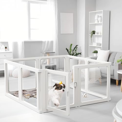 PALOPALO XXL Laufstall aus transparentem Acryl für Welpen, stillende Hunde & Indoor-Katzen – leichte tragbare Hundehütte mit werkzeugloser Montage, atmungsaktives Design für den Heimgebrauch PALOPALO XXL Laufstall aus transparentem Acryl für Welpen, stillende Hunde & Indoor-Katzen – leichte tragbare Hundehütte mit werkzeugloser Montage, atmungsaktives Design für den Heimgebrauch von Palopalo