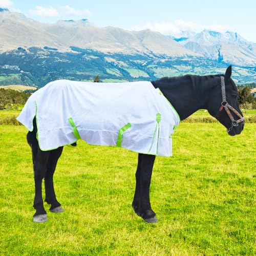 Comfy Netz-Fliegendecke mit fortschrittlichem UV- und Insektenschutz, leichte Sommer-Fliegendecke für Pferde, Weiß, 167,6 cm von Paloura