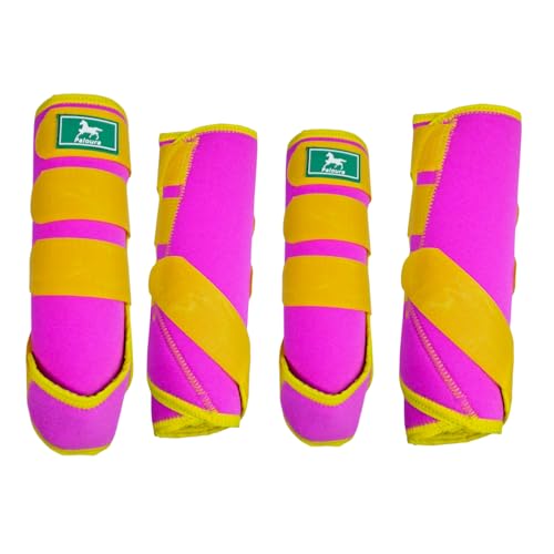 Paloura Equine Sport Pferdestiefel, Neopren-Beinschutz mit strapazierfähigen Klettverschlüssen, atmungsaktiv und bequeme Passform für Training, Reiten und Performance, Rosa, Größe M, 4 Stück Paloura Equine Sport Pferdestiefel, Neopren-Beinschutz mit strapazierfähigen Klettverschlüssen, atmungsaktiv und bequeme Passform für Training, Reiten und Performance, Rosa, Größe M, 4 Stück von Paloura