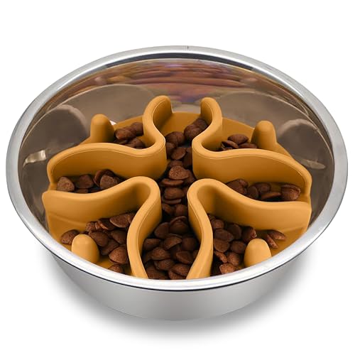 Palz&Co Paw Puzzles Slow Feeder Hundenapfeinsatz für kleine, mittelgroße Futternäpfe – 10,2 cm rund, Orange Palz&Co Paw Puzzles Slow Feeder Hundenapfeinsatz für kleine, mittelgroße Futternäpfe – 10,2 cm rund, Orange von Palz&Co