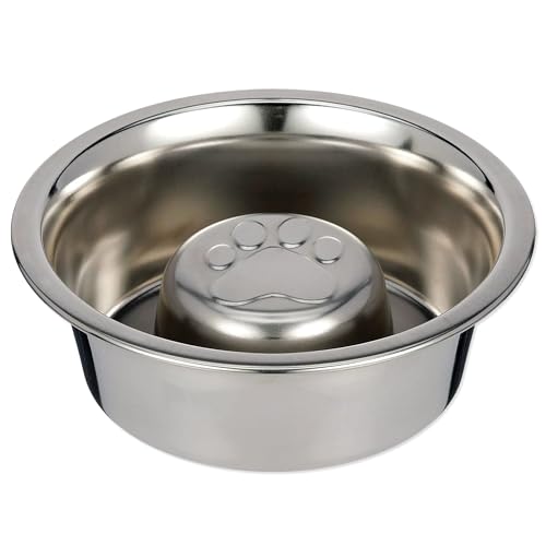 Palz&Co Slow Feed Reversible Futternapf aus Edelstahl für kleine Hunde und Katzen, fördert gesundes Essen und geistige Stimulation (Medium 473.6 g) von Palz&Co