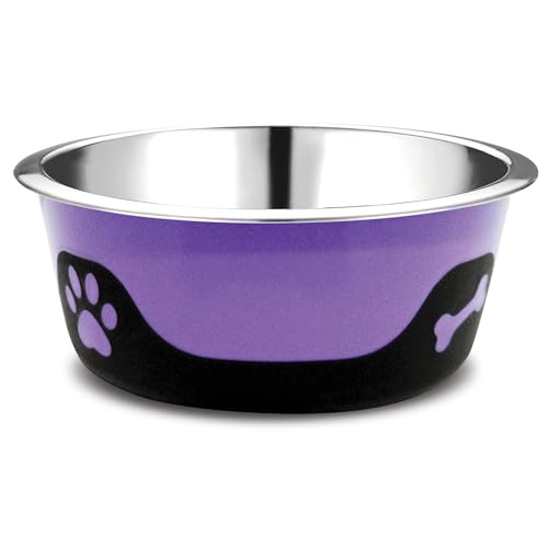 Thermocool Edelstahl-Hundenapf, rutschfest, kein Verschütten, isolierter Hundenapf, hält Futter warm und Wasser kalt, für Hunde, spülmaschinenfest (Violett, Größe XL, 1,8 l) von Palz&Co