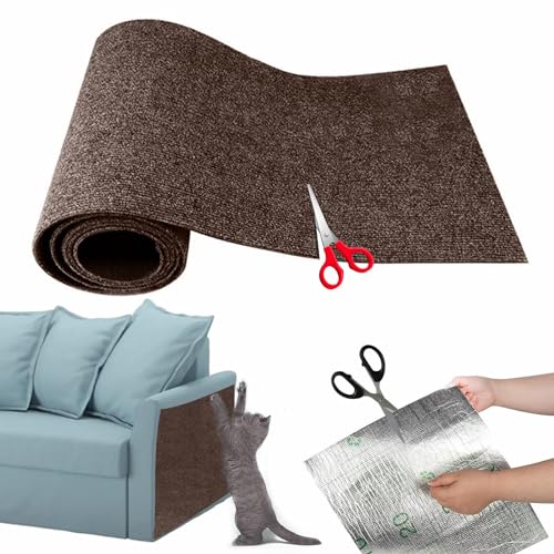 Kratzmatte Katze Selbstklebend, Kratzschutz Sofa Katze, Kratzbrett Katzen Kratzschutz, Katzenkratzmatte, AntiKratz Tape für Möbel Sofa Wand Couch Tür Schutz (Braun 30x30cm) von Pamatio