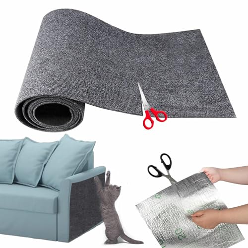 Kratzmatte Katze Selbstklebend, Kratzschutz Sofa Katze, Kratzbrett Katzen Kratzschutz, Katzenkratzmatte, AntiKratz Tape für Möbel Sofa Wand Couch Tür Schutz (Dunkelgrau 40x200cm) von Pamatio