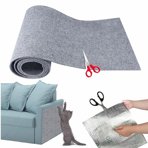 Kratzmatte Katze Selbstklebend, Kratzschutz Sofa Katze, Kratzbrett Katzen Kratzschutz, Katzenkratzmatte, AntiKratz Tape für Möbel Sofa Wand Couch Tür Schutz (Hellgrau 40x200cm) von Pamatio