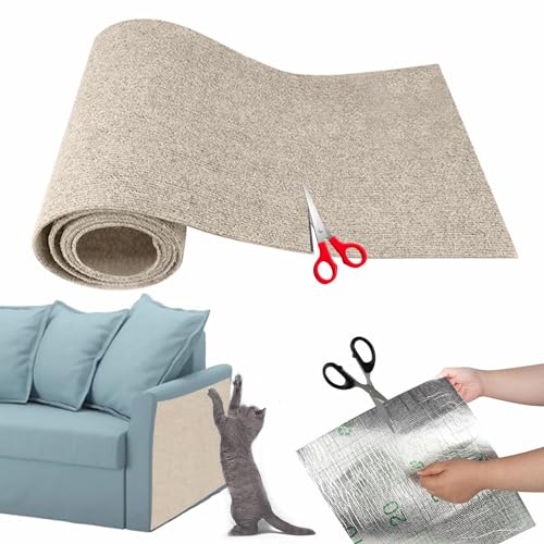 Kratzmatte Katze Selbstklebend, Kratzschutz Sofa Katze, Kratzbrett Katzen Kratzschutz, Katzenkratzmatte, AntiKratz Tape für Möbel Sofa Wand Couch Tür Schutz (Khaki 30x100cm) von Pamatio