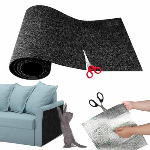 Kratzmatte Katze Selbstklebend, Kratzschutz Sofa Katze, Kratzbrett Katzen Kratzschutz, Katzenkratzmatte, AntiKratz Tape für Möbel Sofa Wand Couch Tür Schutz (Schwarz 30x100cm) von Pamatio