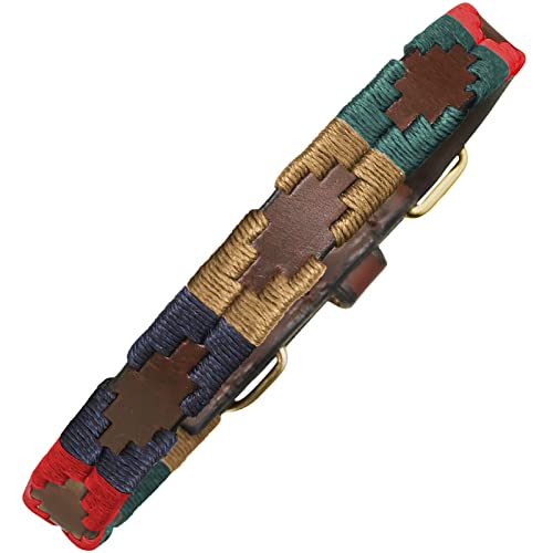 pampeano Navidad Polo Hundehalsband | 1,5 cm Breite | Handgefertigt von Meistern | Premium argentinischen braunen Leder | Geschenk-Box Halsbänder für große und kleine Hunde von Pampeano